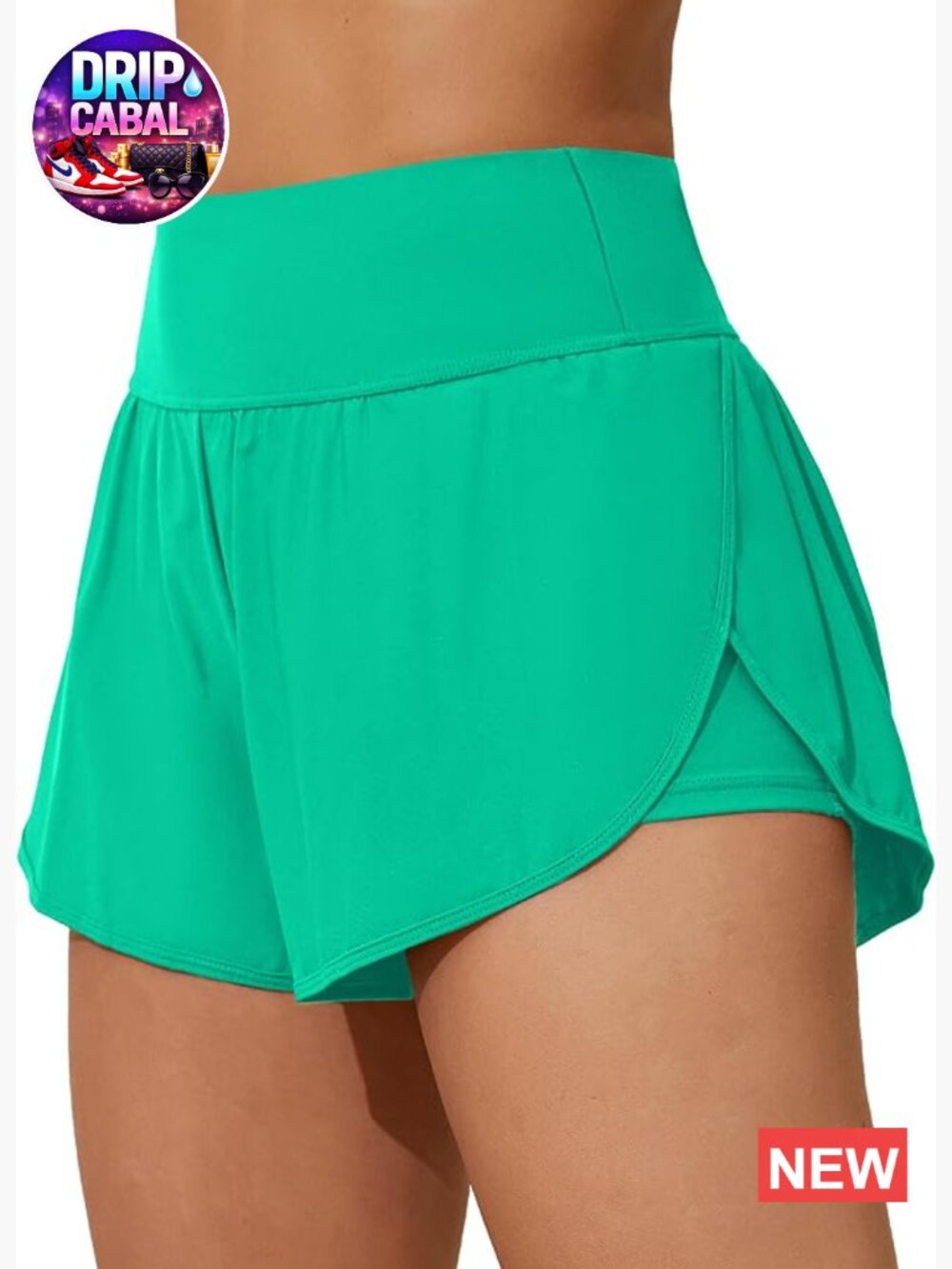 Women Swim Shorts Side Split Board Shorts with Pockets Built-in Liner UPF 50+